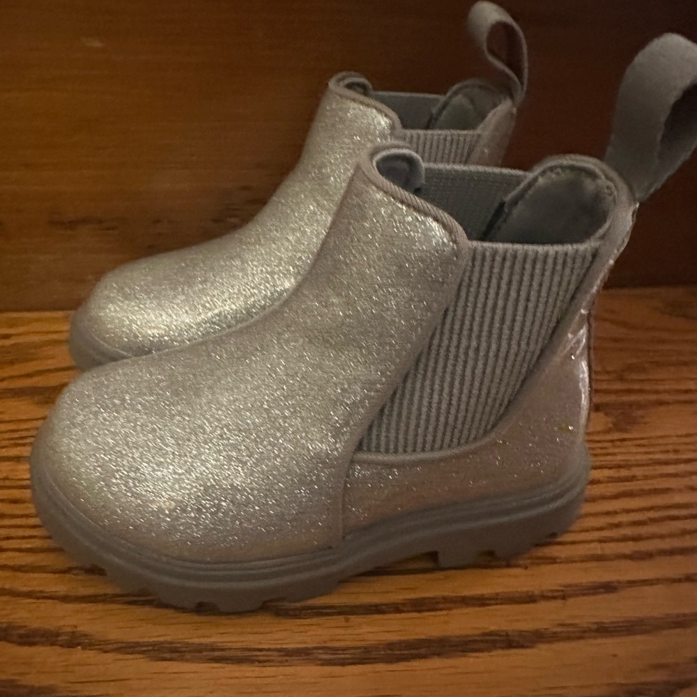 Glittery Silver Kids Boots